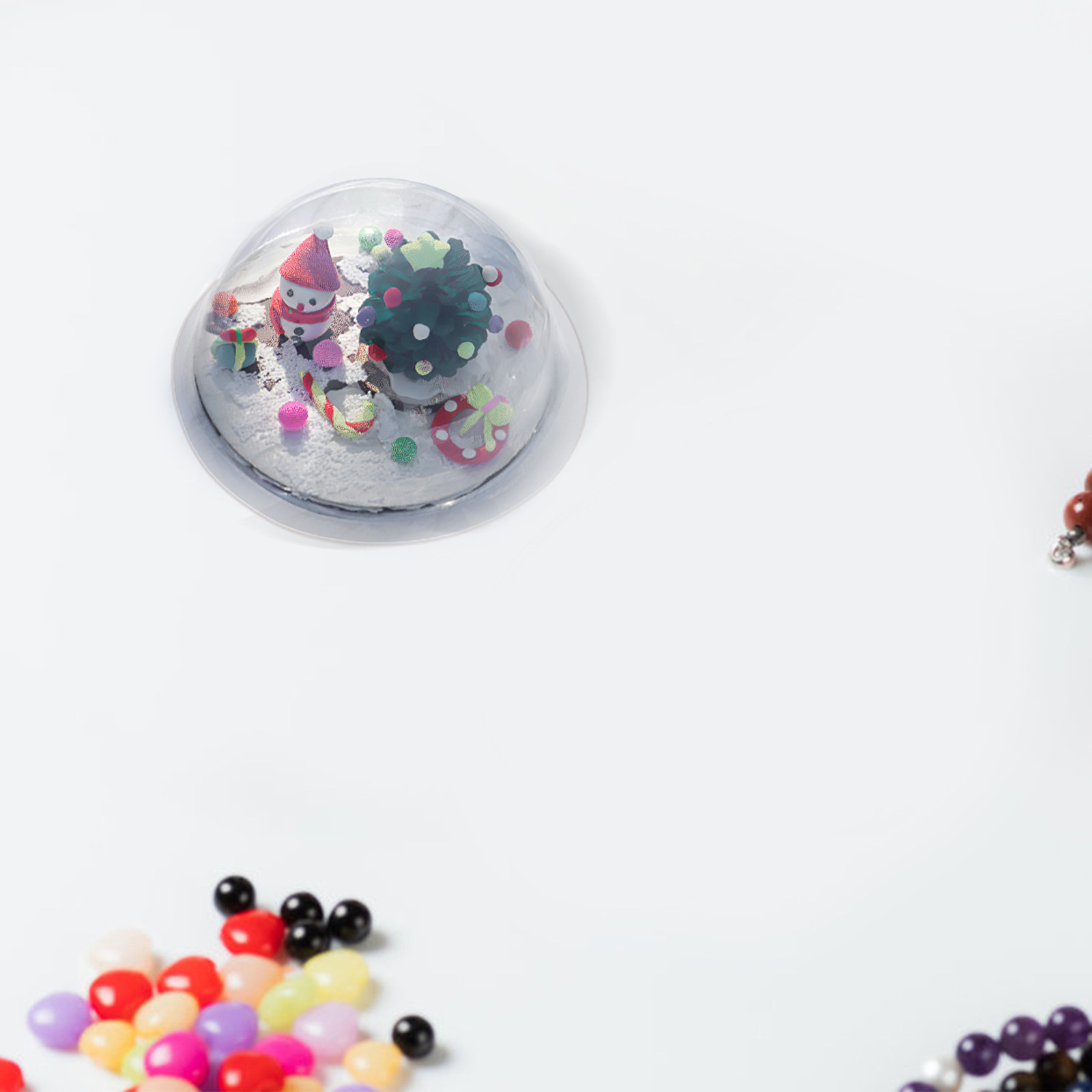 Plastic Dome Clear - 30 szt. Plastikowych półkulek ozdobnych -